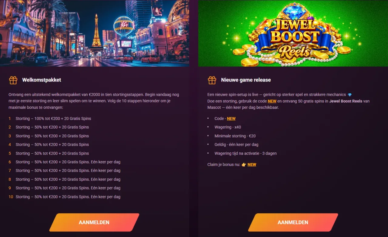 Bonussen bij Rony Casino — Welkomstbonus en Promoties