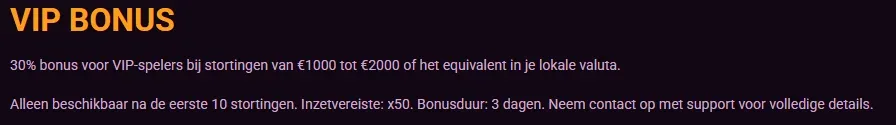 VIP loyaliteitsprogramma met voordelen voor spelers